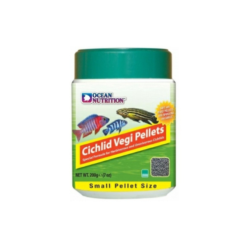 „Ocean Nutrition“ cichlidų vegetariški pašarai granulėse 100 g (maistas cichlidams)
