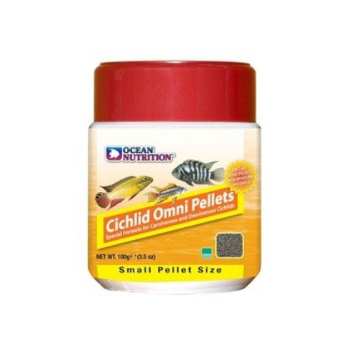 „Ocean Nutrition Cichlid Omni Pellets Small“ (puikus maistas cichlidams)