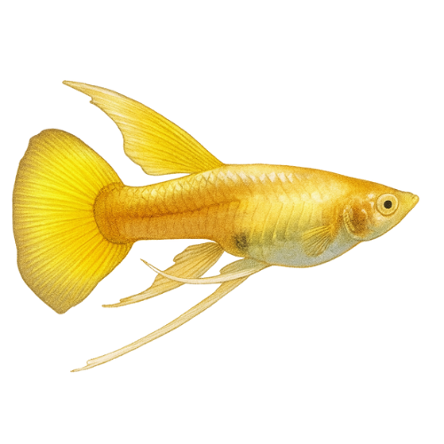 Poecilia ret. (pora) pilnas auksas 24 karatai