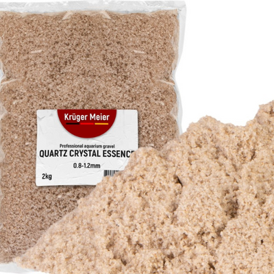 Kruger Meier kvarco kristalų esencija 0,8–1,2 mm – akvariumo smėlis 2 kg