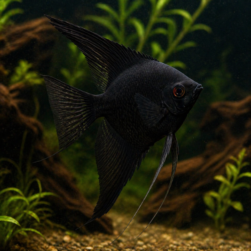 Pterophyllum scalare juodas