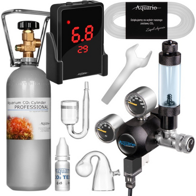 „Aquario Exclusive 2.0“ – CO2 rinkinys su solenoidiniu vožtuvu ir pH kompiuteriu + 2 l butelis