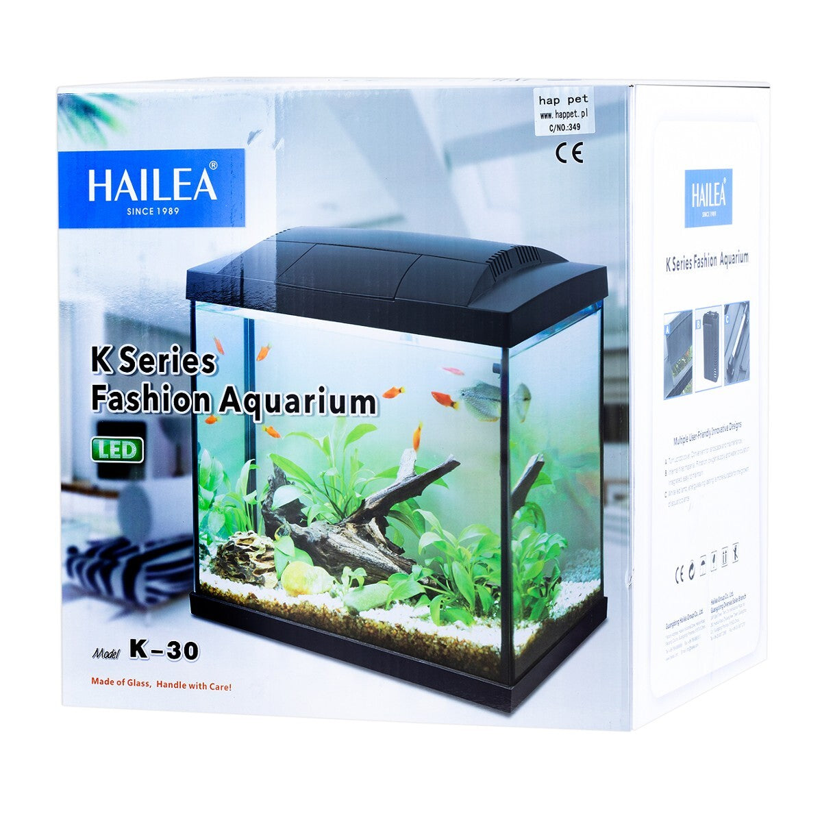 K30 Hailea akvariumas, 30 l juodas 